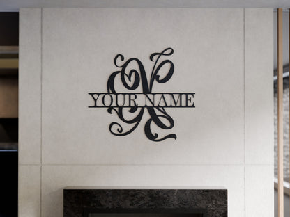 Cursive Monogram with Custom Name
