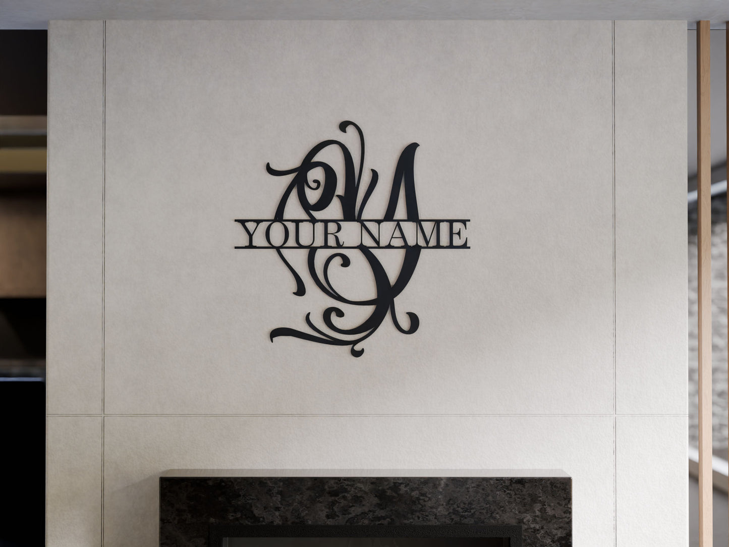 Cursive Monogram with Custom Name