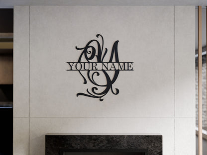 Cursive Monogram with Custom Name