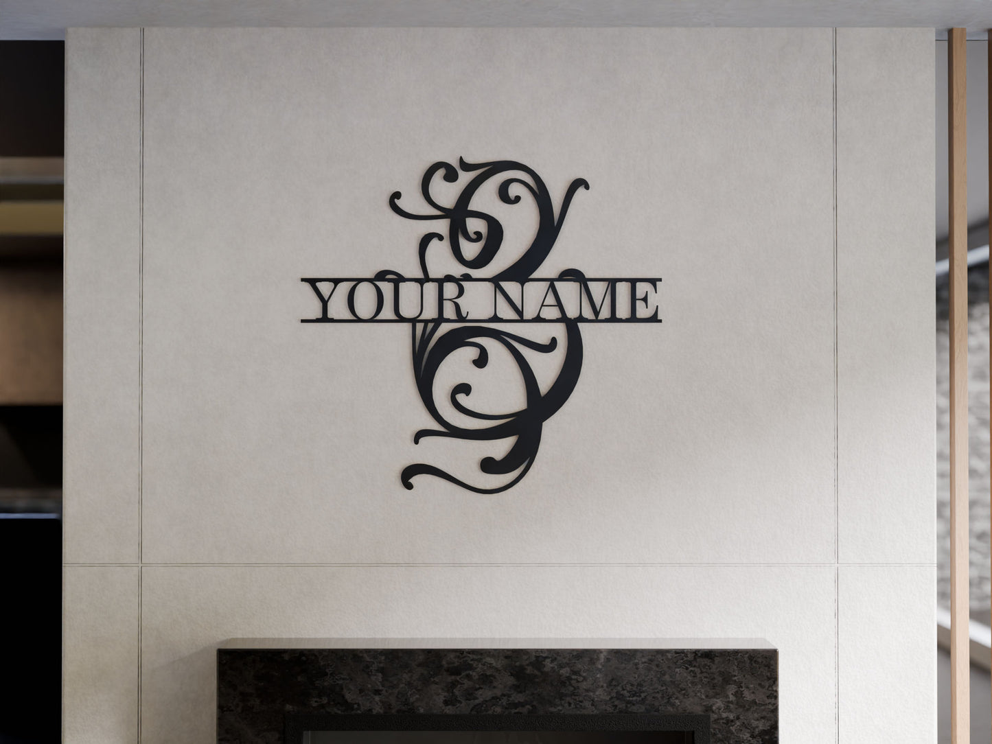 Cursive Monogram with Custom Name