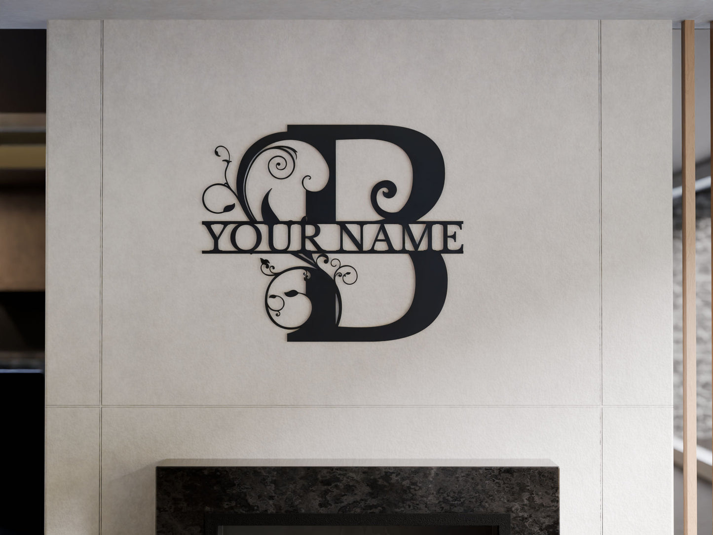 Floral Monogram with Custom Name