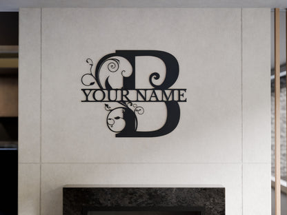 Floral Monogram with Custom Name