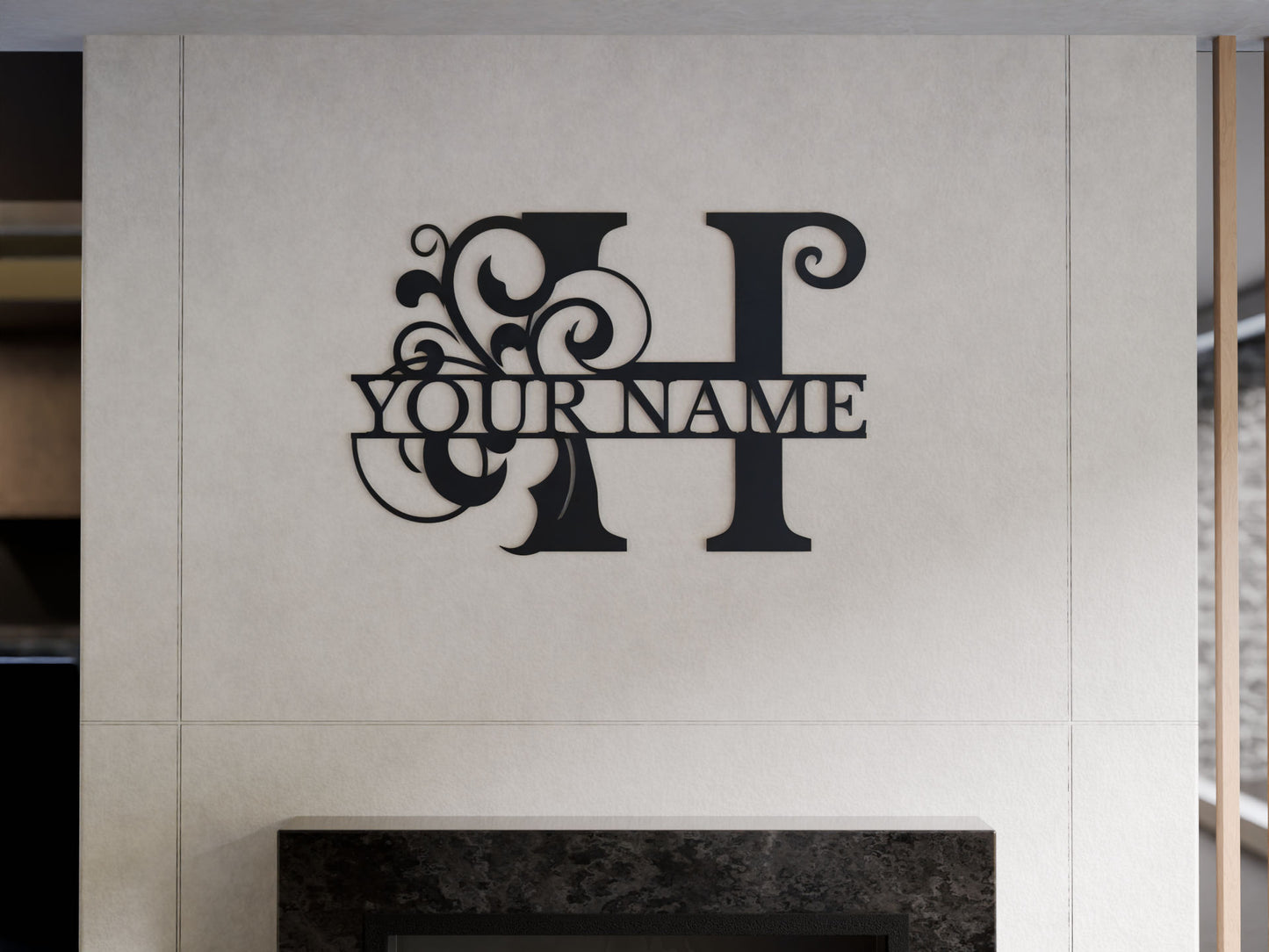 Floral Monogram with Custom Name