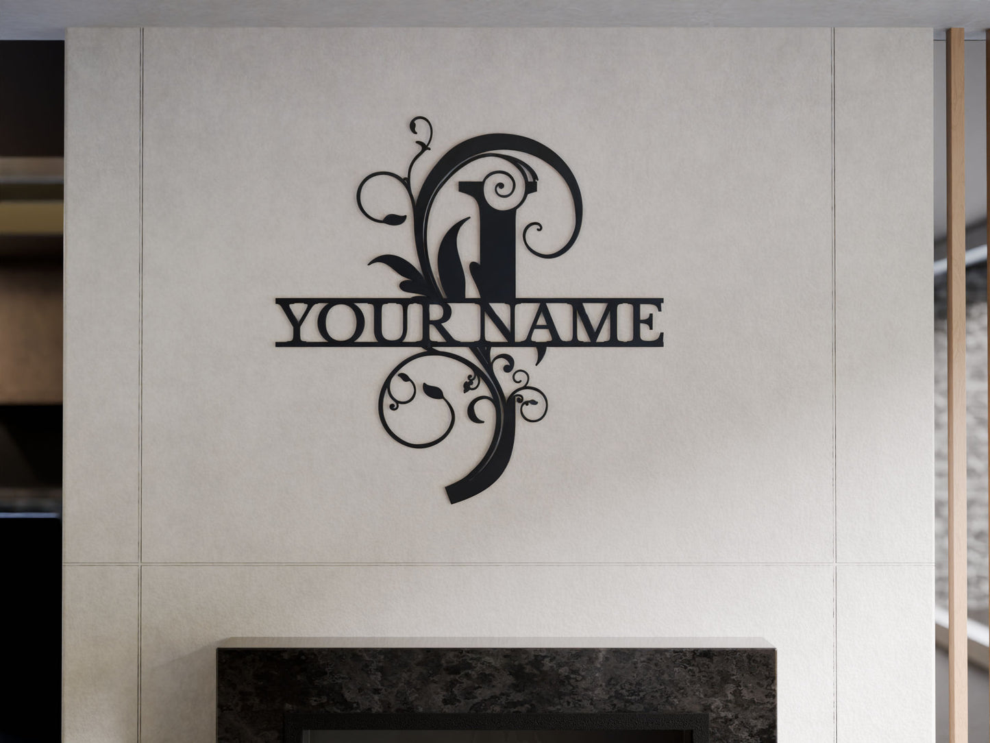 Floral Monogram with Custom Name