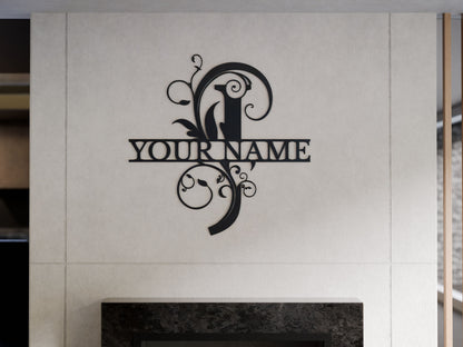 Floral Monogram with Custom Name