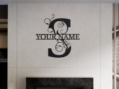Floral Monogram with Custom Name