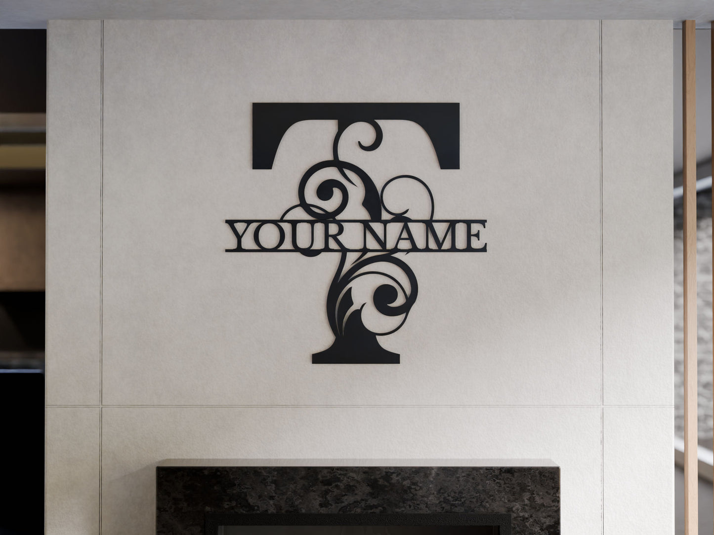 Floral Monogram with Custom Name