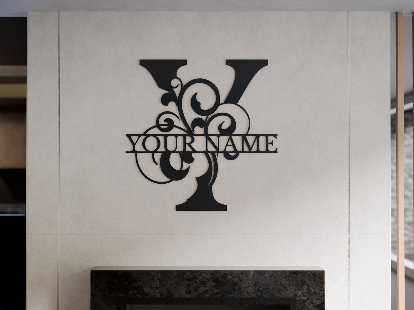 Floral Monogram with Custom Name