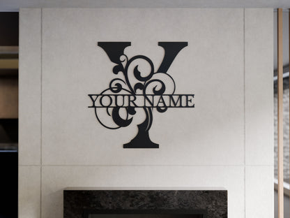 Floral Monogram with Custom Name