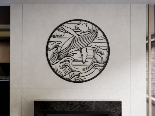 Whale Metal Wall Art