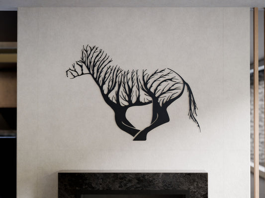 Zebra Abstract Metal Wall Art